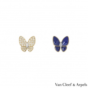 Van Cleef & Arpels Yellow Gold Two Butterfly Fauna Earrings VCARP3DO00